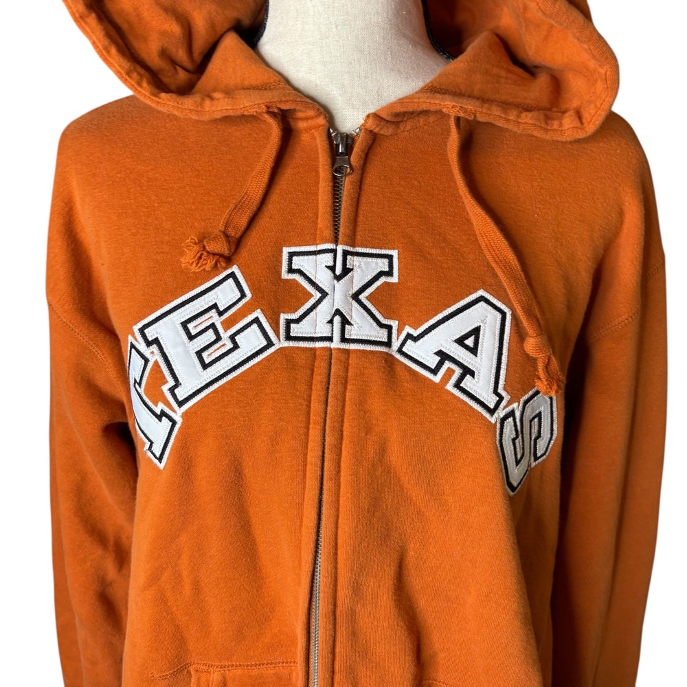 Texas Longhorns Orange Full Zip Hoodie Sweatshirt Mens XL University of Texas - Picture 2 of 14